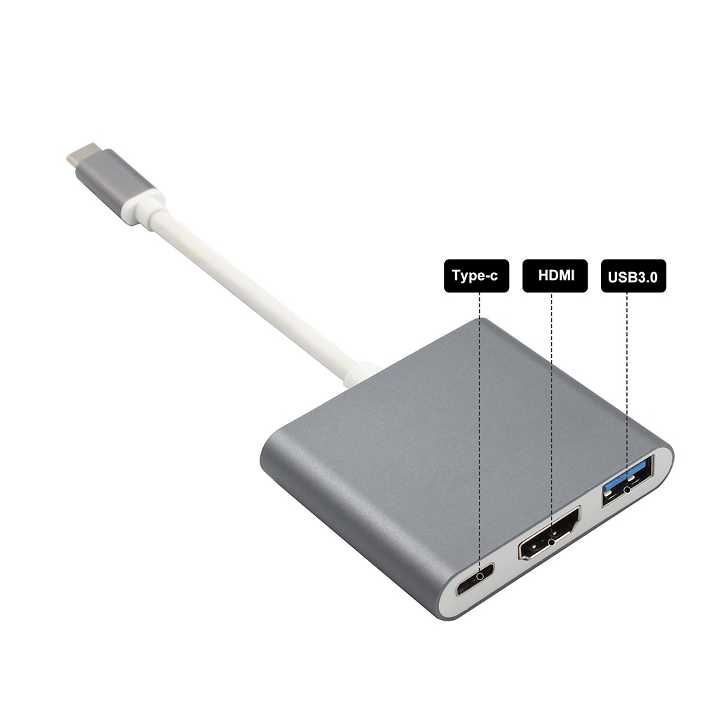 Bộ Chuyển Đổi Usb 3.1 Type-C Sang 4k Uhd Hdmi 3 Trong 1 Cho laptop táo
