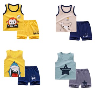 [Freeship Đơn 50K] BỘ QUẦN ÁO MÙA HÈ CHO BÉ IN HÌNH NGÔI SAO - CHẤT MÁT