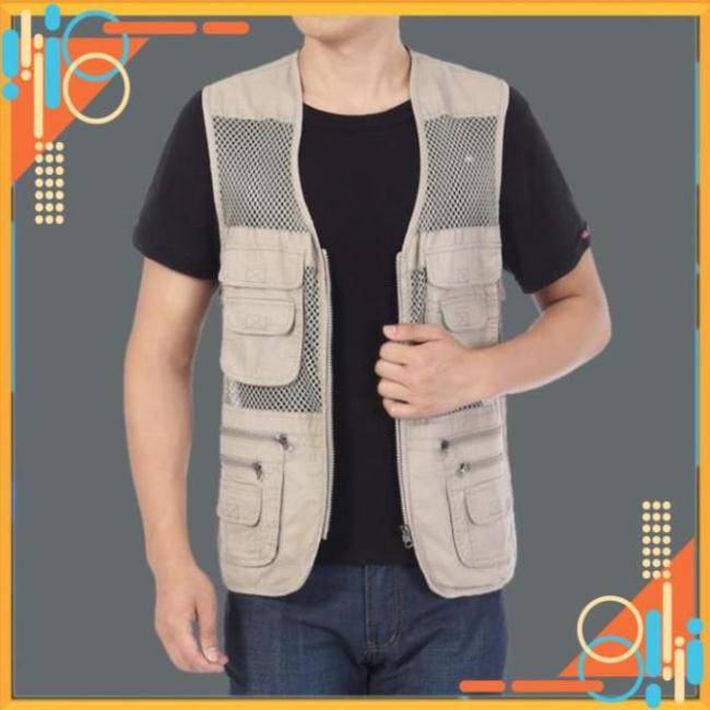 ( Xả đông ) [FreeShip – hàng Auth]  Áo gile Nam - Áo ghi lê Lưới Lính Mỹ - Vest gile Nam Nhiều Túi + Siêu Đep