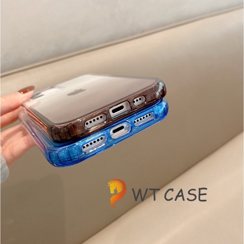 Ốp Điện Thoại Trong Suốt Dày Dặn Màu Gradient 2 Trong 1 Chống Rơi Vỡ Cho iPhone13 pro max 12 pro 11 pro max 7 8
