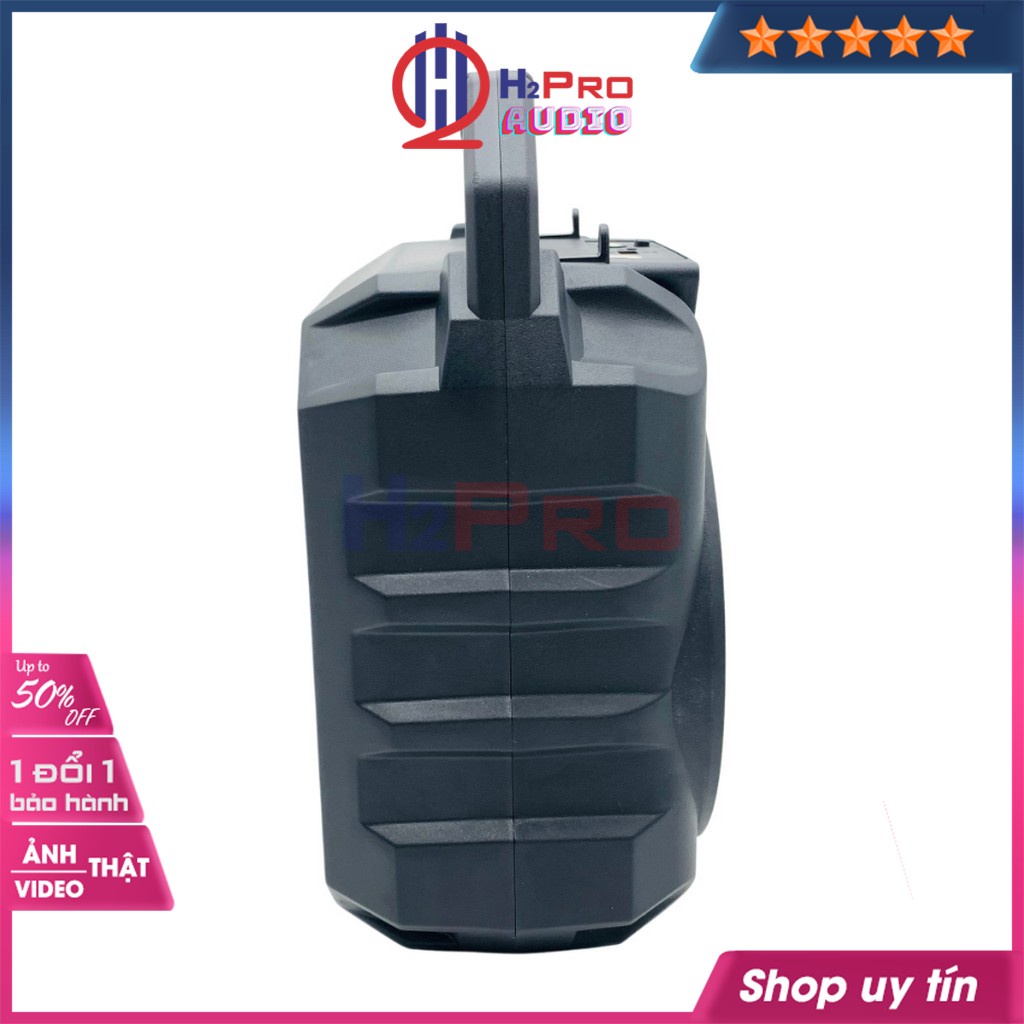 Loa Bluetooth Karaoke Mini, loa hát không dây Kimiso QS-4605 bass 16 cao cấp-led 7 màu, Tặng 1 Mic có dây-Shop H2pro