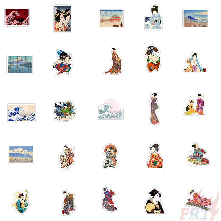 ❉ Ukiyoe - The Great Wave off Kanagawa Stickers ❉ 100Pcs/Set Waterproof DIY Fashion Doodle Decals Stickers