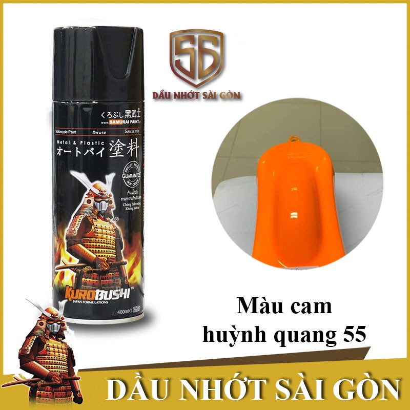 Chai Sơn Samurai 55 màu cam huỳnh quang