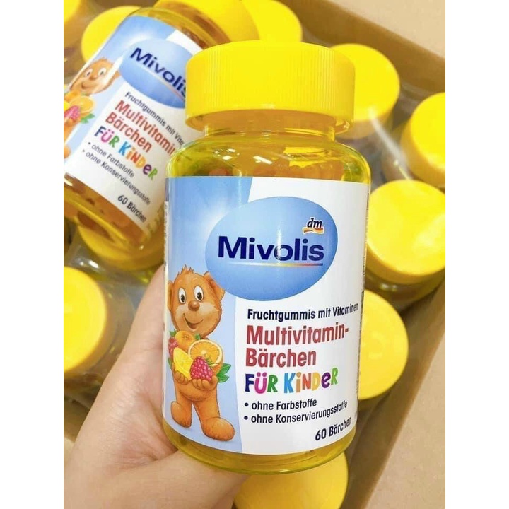 Kẹo gấu vị trái cây bổ sung Vitamin tổng hợp cho trẻ em Mivolis Mutilvitamin Barchen 60 viên Nội Địa Đức