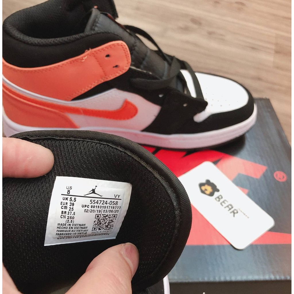 Giày thể thao Jordan 1 cam cao bản một một [CỰC CHUẨN - FULL BOX] bo viền.