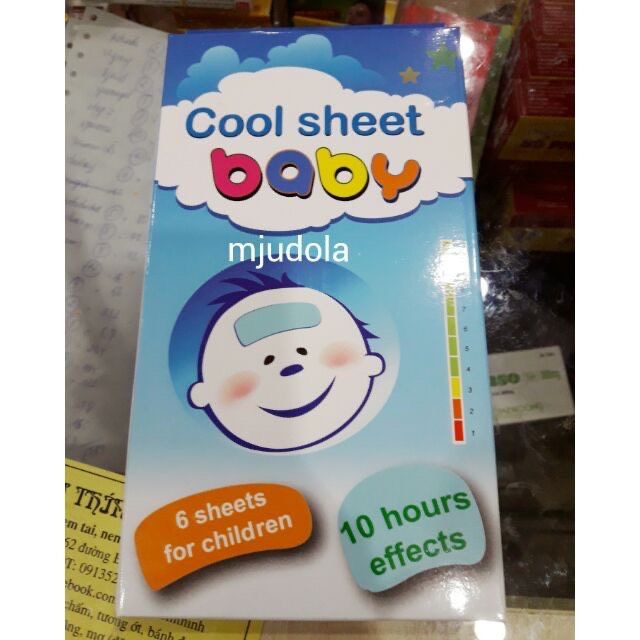 [Mã FMCG8 giảm 8% đơn 500K] Dán hạ sốt Cool sheet Baby (hộp 6 miếng)