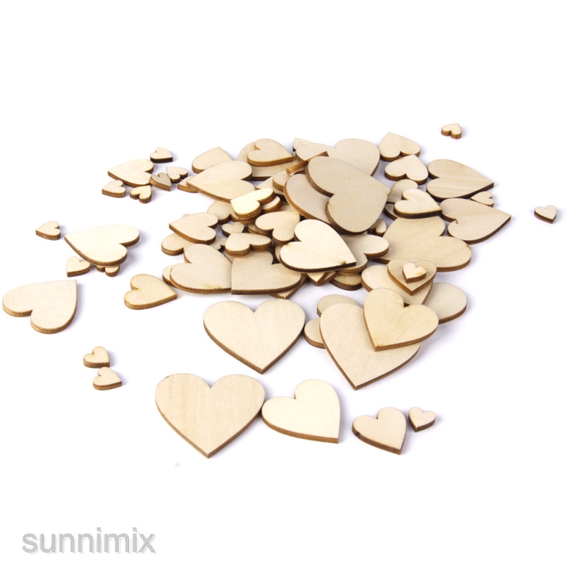 Wedding Wooden Heart Shapes Blank Embellishments Craft Cardmaking Scrapbooking