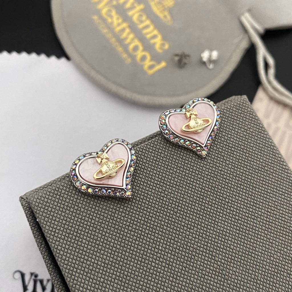Khuyên Tai Tròn Khắc Chữ Vivienne Westwood Bằng Thép Titan Thời Trang Cho Nữ