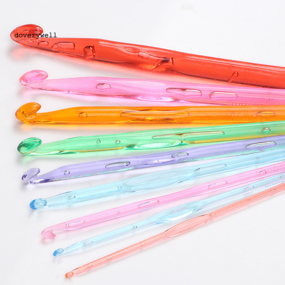 Set 9 kim móc len nhiều màu 3-12mm