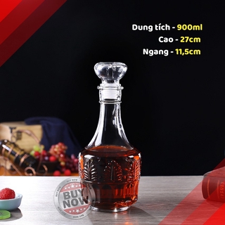 [HÀNG LOẠI 1] Chai Đựng Rượu Thủy Tinh 900ml - Vỏ Chai Đựng Rượu Trụ Tròn 900ml - M26 - topbanchaynhat