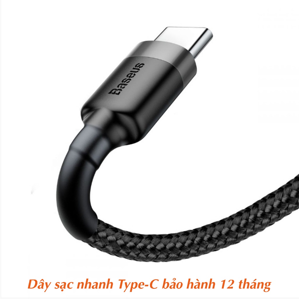 Dây sạc nhanh Type C Baseus Cafule sạc nhanh QC 3.0 cho Andoird dây dài 1m 2m hỗ trợ samsung xiaomi nokia