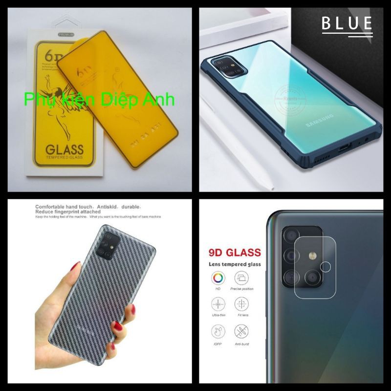 Samsung A51 / A71 | Combo 4 món cực tốt gồm kínhcl 6D + ốp chống sốc rzants + carbon dán lưng + cường lực  camera