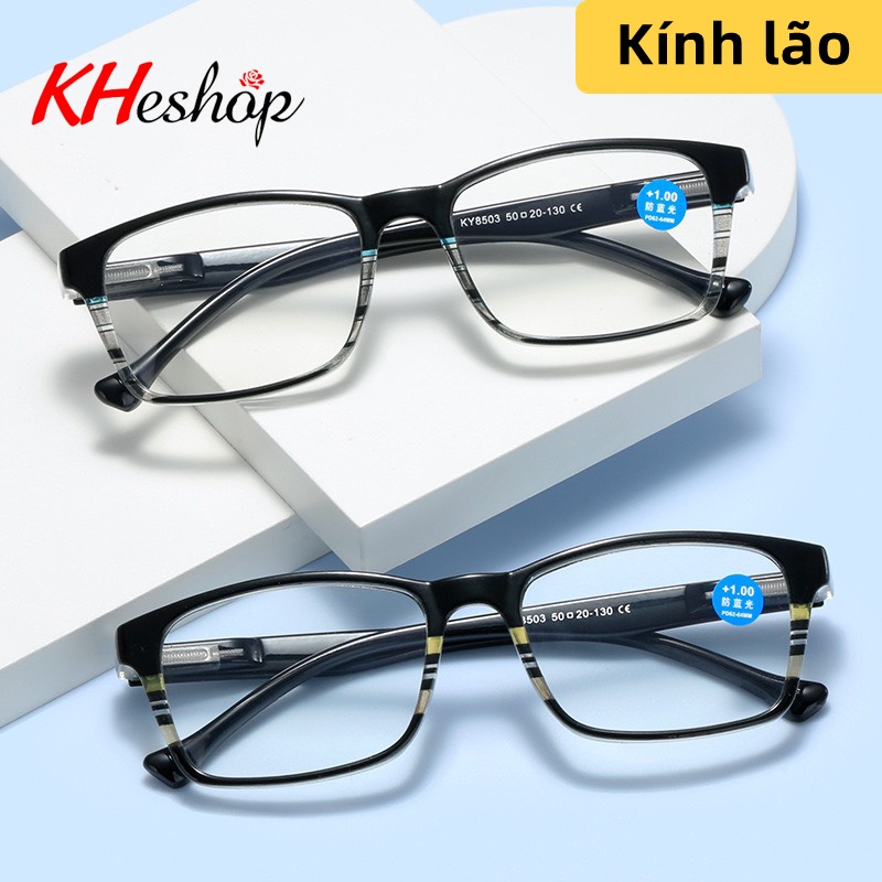 Kính viễn thị xem điện thoại bản lề bằng lò xo, gọng vuông họa tiết độc đáo lịch sự, phù hợp cả nam và nữ mã Y8503