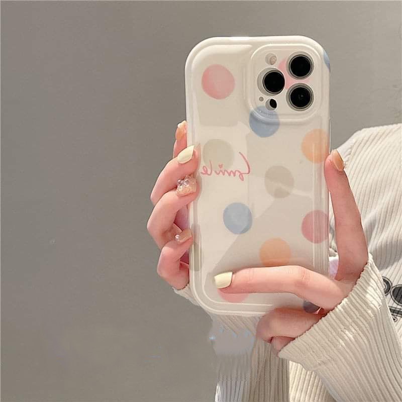 Ốp Điện Thoại Họa Tiết Chấm Bi Nhiều Màu Xinh Xắn Cho IPhone 12 13 11 Pro Max X Xs Max Xr 6622