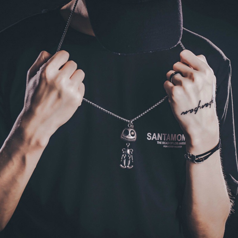 Dây Chuyền Vòng Cổ Hình Bộ Xương Thép Titan Cá Tính Cho Nam Nữ - VC018