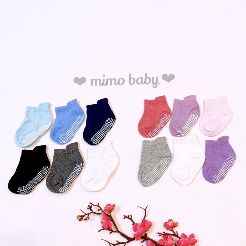 Set 6 đôi tất trơn chống trượt cho bé Mimo baby T16