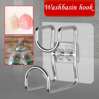 Móc treo chậu rửa dán tường bằng thép không gỉ tiện lợi cho nhà bếp và phòng tắm
