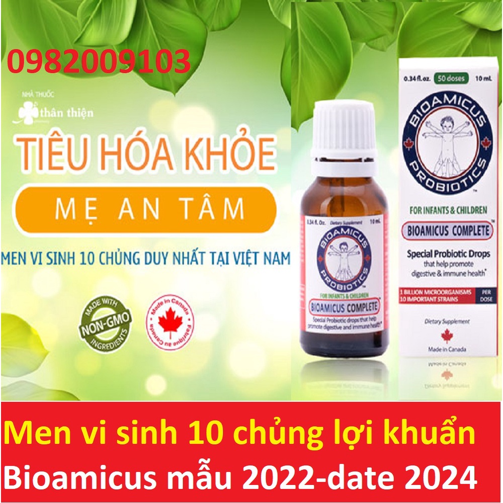 Bioamicus Complete men vi sinh 10 chủng lợi khuẩn dạng siro tăng cường hệ tiêu hoá ăn ngon tăng cân cho bé 10ml