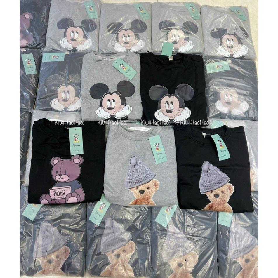 Bộ bầu nỉ thu đông in hình mẫu mới cực xinh . ￼Áo quần Sweater Dáng Rộng Phong Cách Thời Trang Hàn Quốc Cho Nữ
