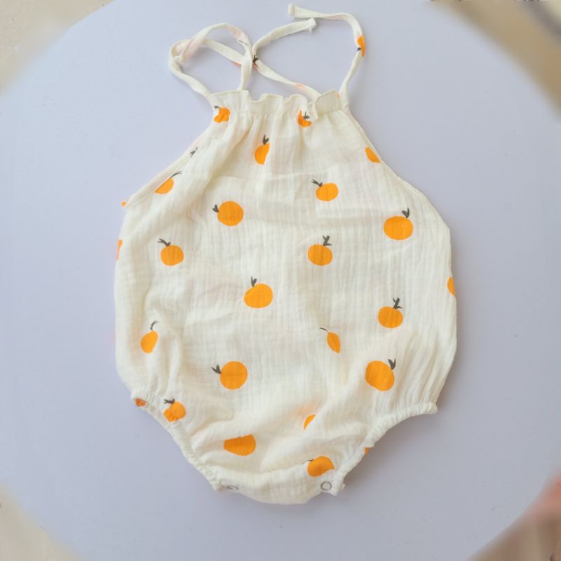 Body hai dây bé gái vải xô muslin mềm mại thoáng mát cho bé gái