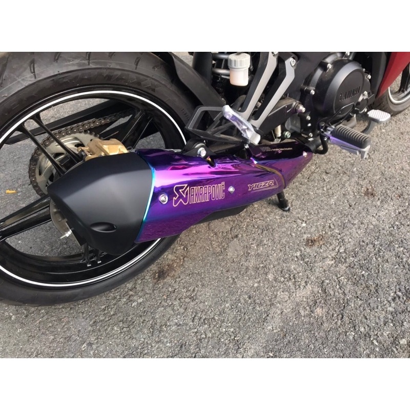 Che Pô inox lên màu xanh tím 7 màu Ex155cc đời 2021 - 2022