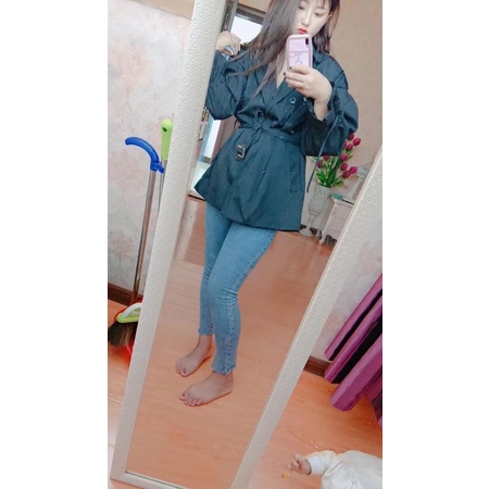 Áo mangto dáng ngắn 2 lớp