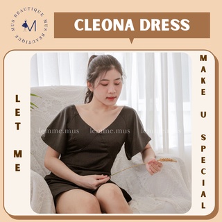 Đầm Xoè Cổ V Khoét Ngực Hở Lưng Buộc Dây Sau Tay Cánh Tiên MUS CLEONA DRESS