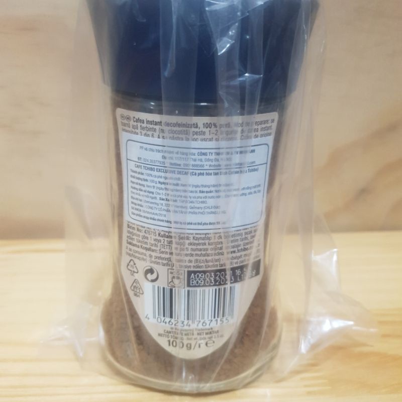 Cà Phê Hòa Tan Tách Cafeine Tchibo Exclusive Decaf T100D | BigBuy360 - bigbuy360.vn