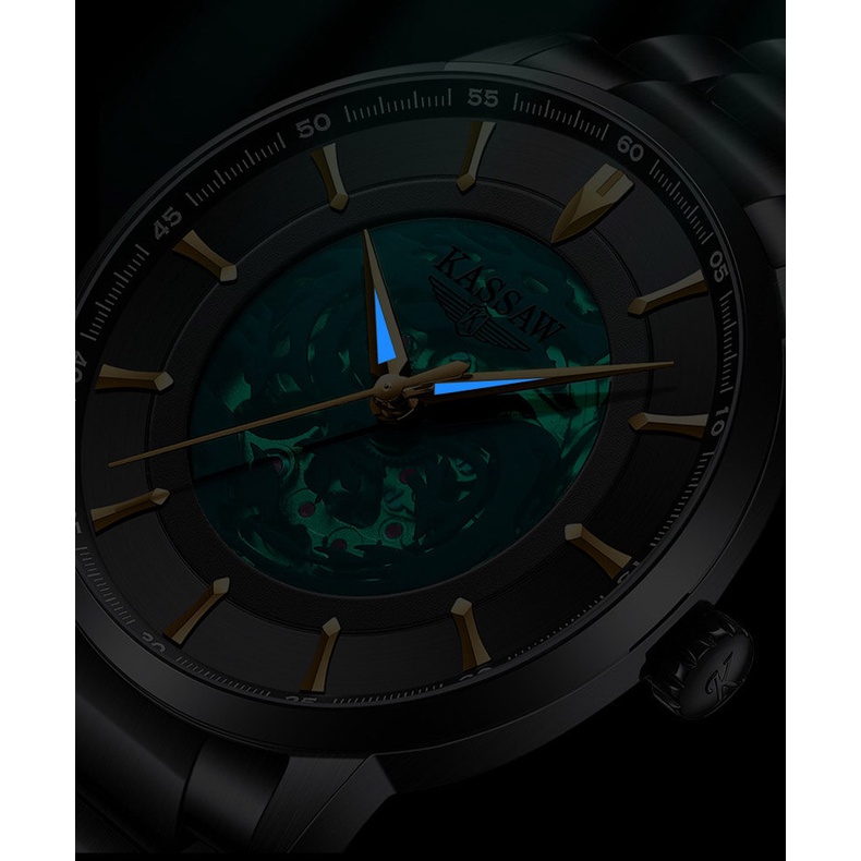 Đồng hồ nam chính hãng KASSAW K388-1 Kính sapphire ,chống xước,Chống nước ,BH 24 tháng,Máy cơ (Automatic) ,dây kim loại