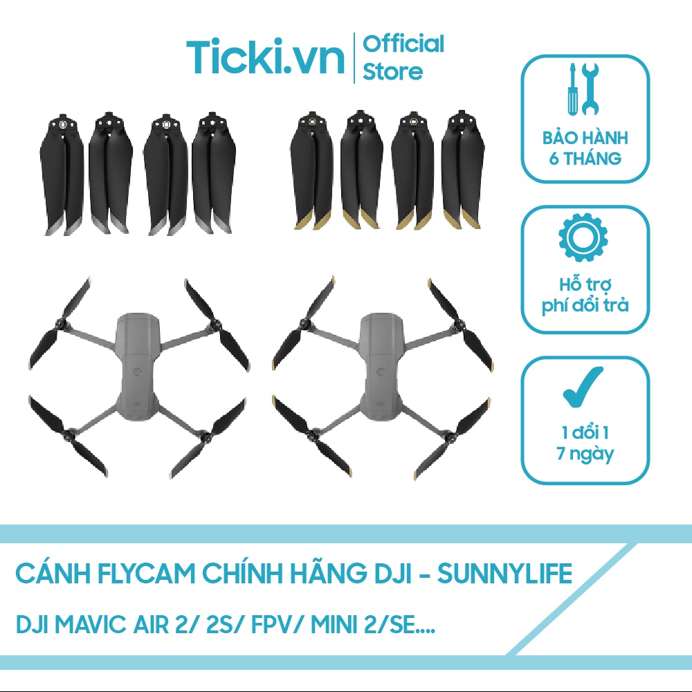 Cánh Flycam DJI Mavic Air 2 Chính Hãng DJI.Dành Cho DJI Air 2S, FPV, Mini 1/2/SE, Pro, Air, 2 Pro/Zoom, Spark - Ticki.vn