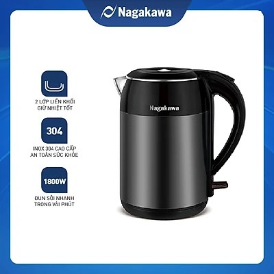 Bình Đun Siêu Tốc 2 Lớp Nagakawa NAG0315 (1.8 Lít) - Hàng Chính Hãng