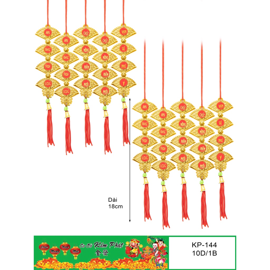 Set 10 dây nhí trang trí tết 2025 nhiều mẫu hoa mai,quạt,thỏi vàng cá