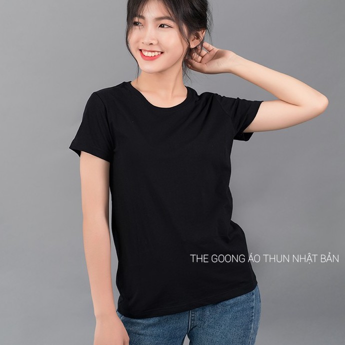 ÁO THUN TRƠN NỮ NHẬT BẢN 100% COTTON THOÁNG MÁT - ĐEN | BigBuy360 - bigbuy360.vn