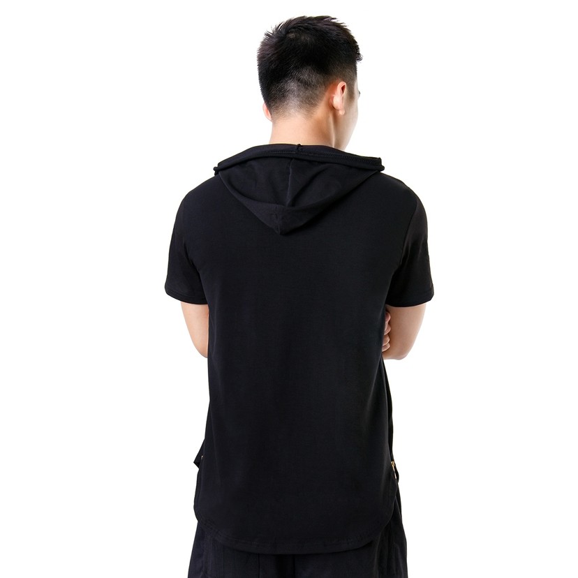 ÁO THUN HOODIE LAI BẦU PHỐI ZIP EO