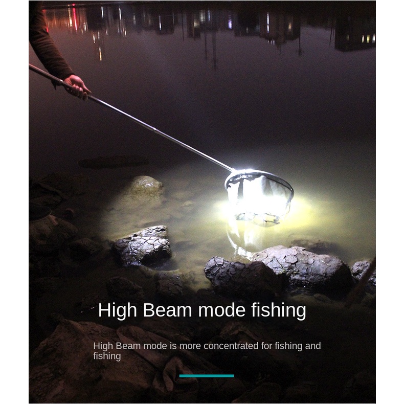 Đèn Pin Sạc Siêu Sáng Gắn Đầu Siêu Sáng Tiện Dụng Cho Câu Cá / Ban Đêm