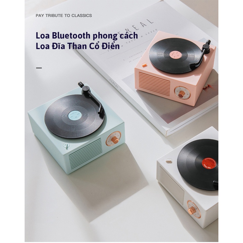Loa Bluetooth Đĩa Than Phong Cách Cổ Điển | Loa Không Dây Classic Loa Bass Siêu Trầm Kết Nối Thẻ Nhớ, Máy Tính X10