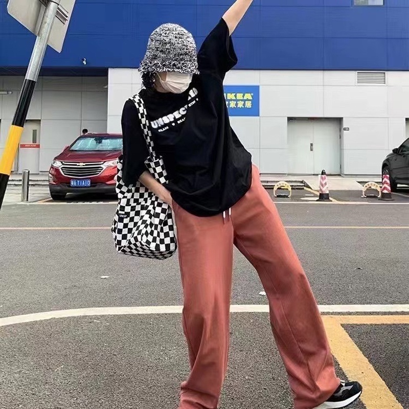 Áo thun Unisex 3158 tay lỡ form rộng in chữ phông nam nữ chất cotton hàng Quảng Châu ANDOSA AT11