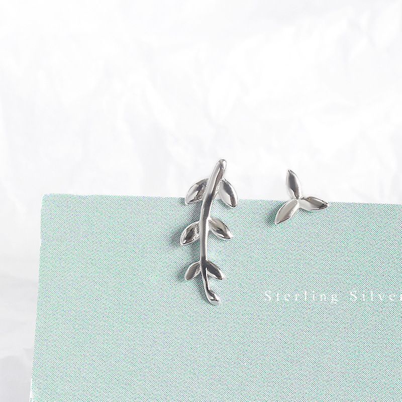 Bông tai bạc S925 - Hoa tai bạc Ý hoa lá dễ thương, thanh lịch ZaZa Accessories KT8008