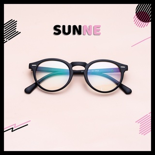 Gọng kính nhựa dẻo Unisex Sunne 2288 dáng tròn cho mặt vuông màu đen nhám