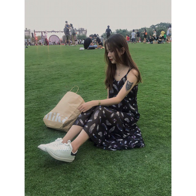 Đầm maxi voan 2 dây chéo lưng cực xinh chỉ 285k | BigBuy360 - bigbuy360.vn