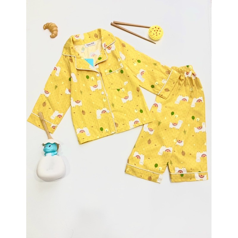 Bộ đồ yukata và pijama cho bé trai bé gái, bộ đồ mặc nhà dài tay cho bé