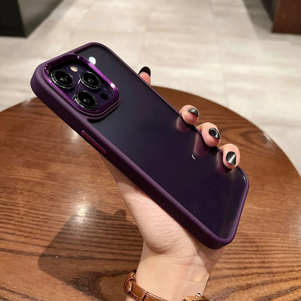 Ốp Điện Thoại Armor Trong Suốt Có Nút Kim Loại Chống Rơi Vỡ / Sốc Cho iPhone 14 Pro MAX 13 Pro MAX 12 11 Pro