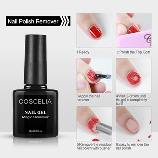 Coscelia 10ml Gel làm móng không chứa cồn Magic Remover Gel ngâm móng tay