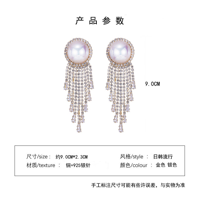 Hoa Tai Dáng Dài Đính Ngọc Trai Nhân Tạo Hình Giọt Nước Thời Trang