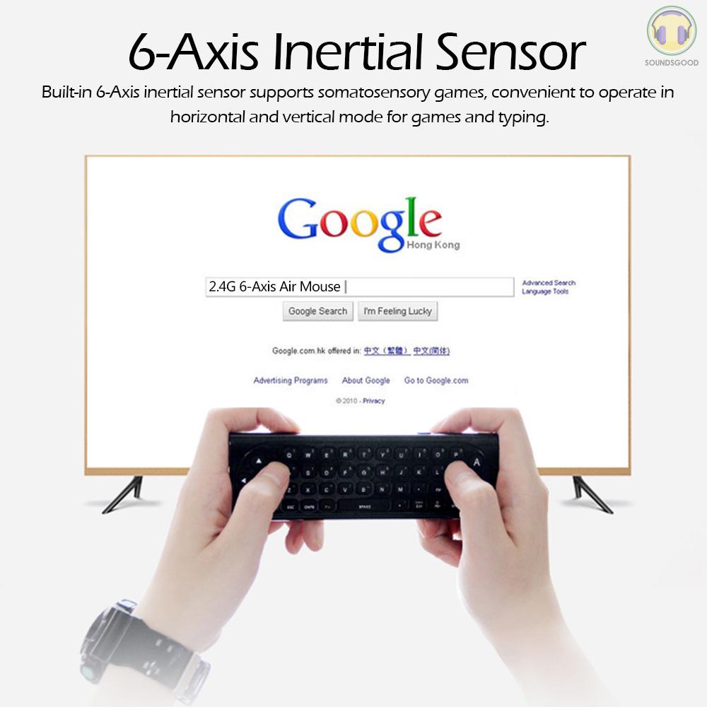 Điều Khiển Từ Xa 2.4g 6 Trục Kèm Mic 3-gyro & 3-gravity Cho Tv Thông Minh Mini Pc Android Tv Box