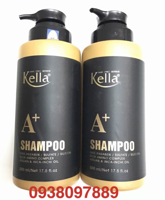 BỘ GỘI &amp;XÃ  PHỤC HỒI KELLA A+ 500ml x 2 phục hồi tóc nát ,tái tạo biểu bì tóc.