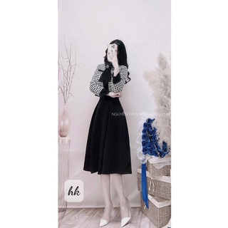 Set dạ kèm nơ 2 màu hàng đẹp