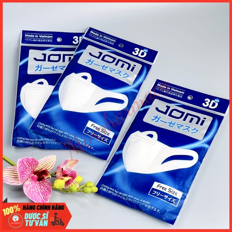 Khẩu Trang Jomi 3D mask Ngăn Khói Bụi &amp; Vi Khuẩn (túi 5 Cái) - Minpharmacy