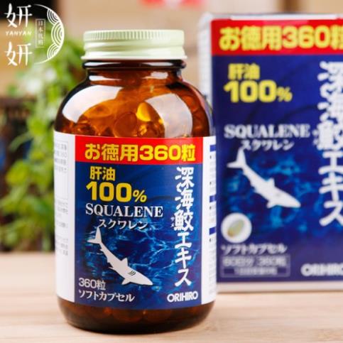 Dầu gan cá, Sụn Vi Cá Mập Orihiro Squalene 360 viên Deep sea Shark liver oil extract Cap