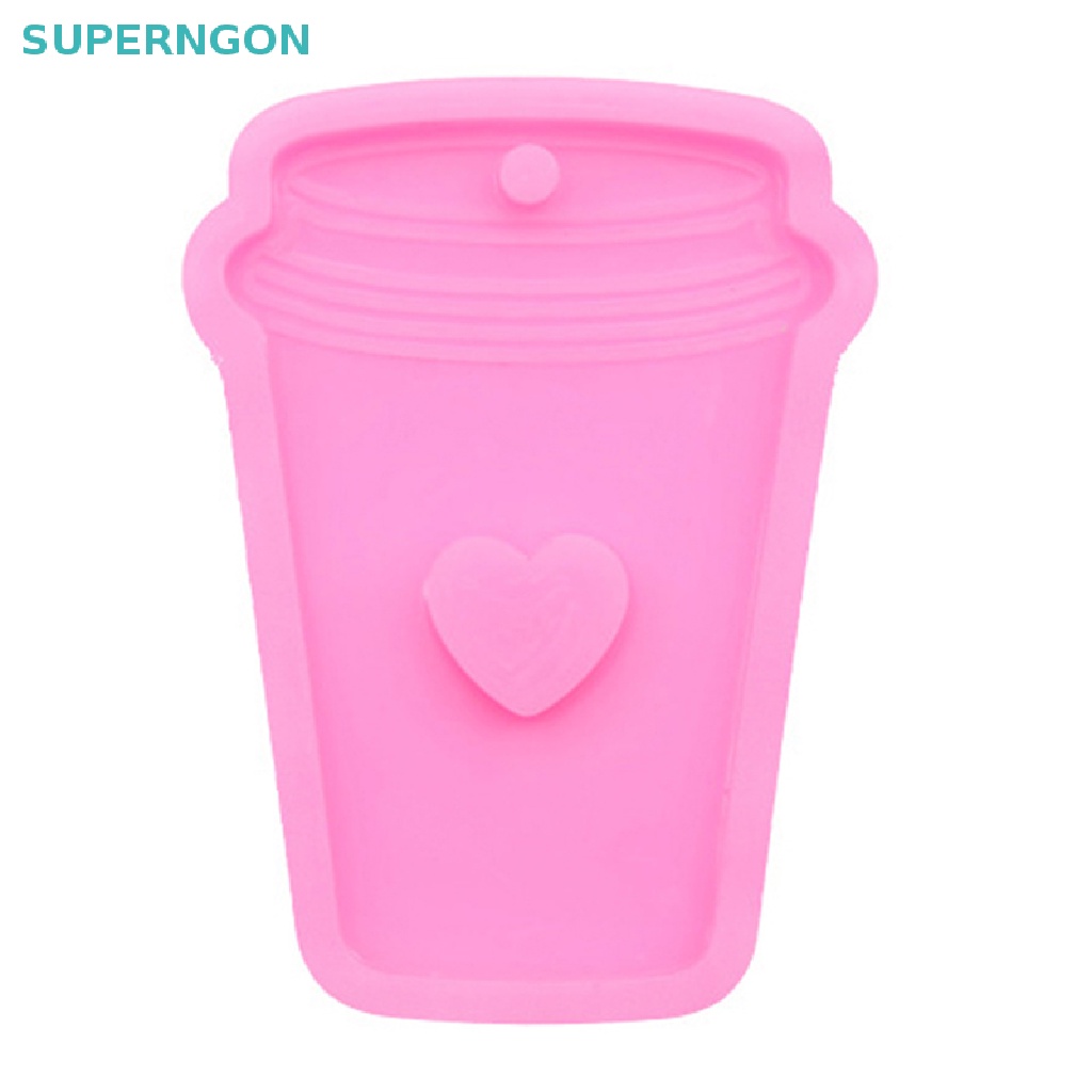 Khuôn Silicone Tạo Hình Cốc Cà Phê Kèm Móc Khóa Trái Tim Xinh Xắn